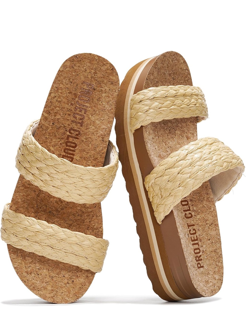 Project Cloud Women’s Natural Raffia Sandals Size 7